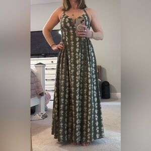 Elegant Floral Maxi Dress Crystal Sky Size S